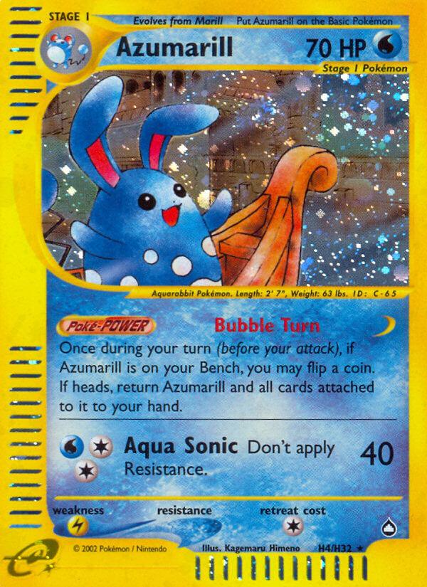 Aquapolis, H4, Holofoil, Lightning[×2], Rare, Water Azumarill (H4/H32) [Aquapolis] - Trading Card World