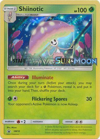 Fire[×2], Grass, Holofoil, Promo, SM10, Sun & Moon: Black Star Promos Shiinotic (SM10) (Staff Prerelease Promo) [Sun & Moon: Black Star Promos] - Trading Card World