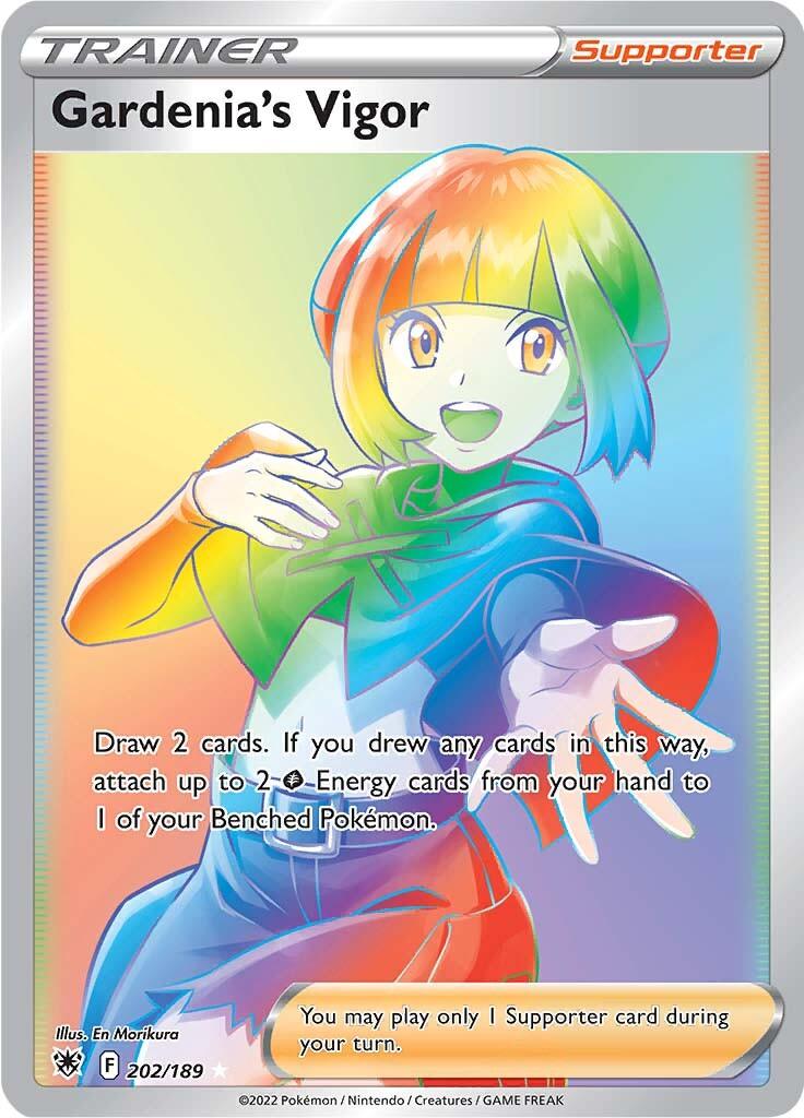202, Holofoil, Secret Rare, Supporter, Sword & Shield: Astral Radiance Gardenia's Vigor (202/189) [Sword & Shield: Astral Radiance] - Trading Card World