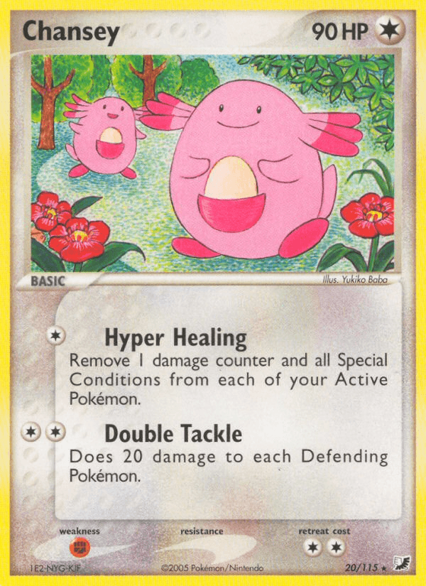 20, Colorless, EX: Unseen Forces, Fighting[×2], Normal, Rare Chansey (20/115) [EX: Unseen Forces] - Trading Card World