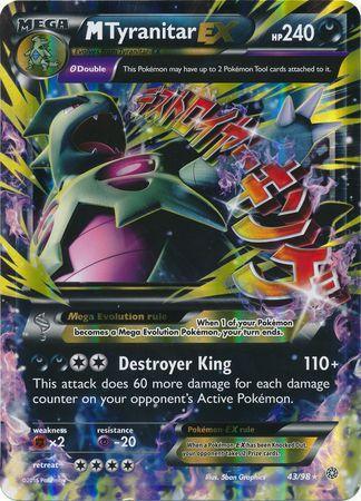 43, Darkness, Fighting[×2], Holofoil, Promo, Psychic[-20], XY: Ancient Origins M Tyranitar EX (43/98) (Jumbo Card) [XY: Ancient Origins] - Trading Card World