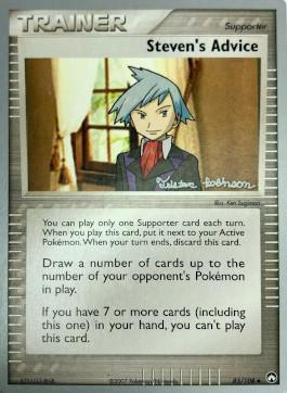 83, Normal, Supporter, Uncommon, World Championships 2008 Steven's Advice (83/108) (Intimidation - Tristan Robinson) [World Championships 2008] - Trading Card World