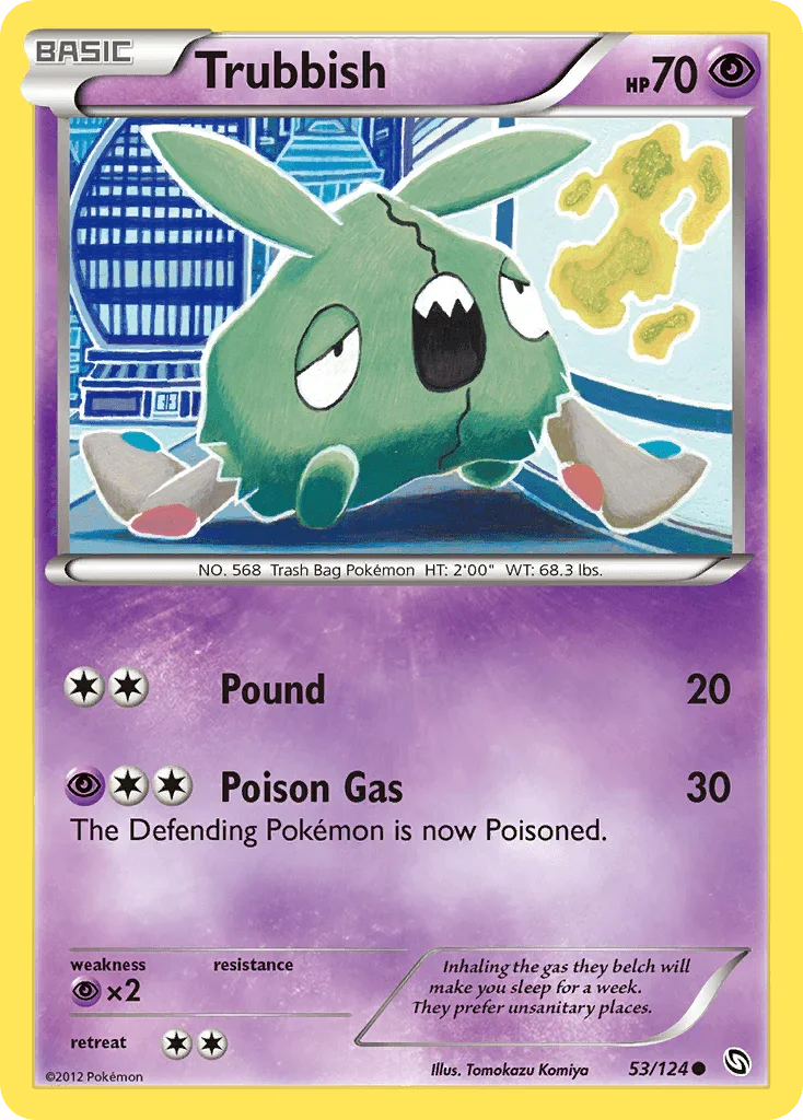 53, Black & White: Dragons Exalted, Common, Normal, Psychic, Psychic[×2], Reverse Holofoil Trubbish (53/124) [Black & White: Dragons Exalted] - Trading Card World