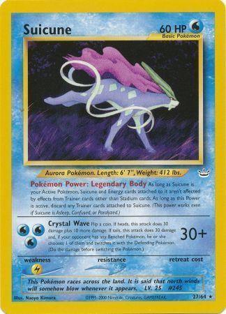 27, Lightning[×2], Neo Revelation Unlimited, Normal, Rare, Water Suicune (27/64) [Neo Revelation Unlimited] - Trading Card World