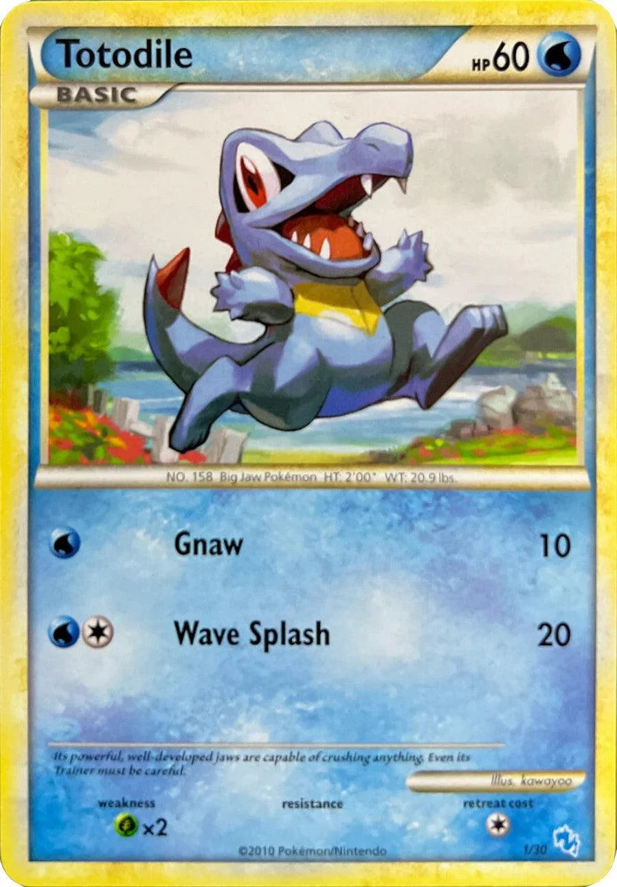 Grass[×2], HeartGold & SoulSilver: Trainer Kit - Gyarados, Normal, Promo, Water Totodile (1/30) [HeartGold & SoulSilver: Trainer Kit - Gyarados] - Trading Card World
