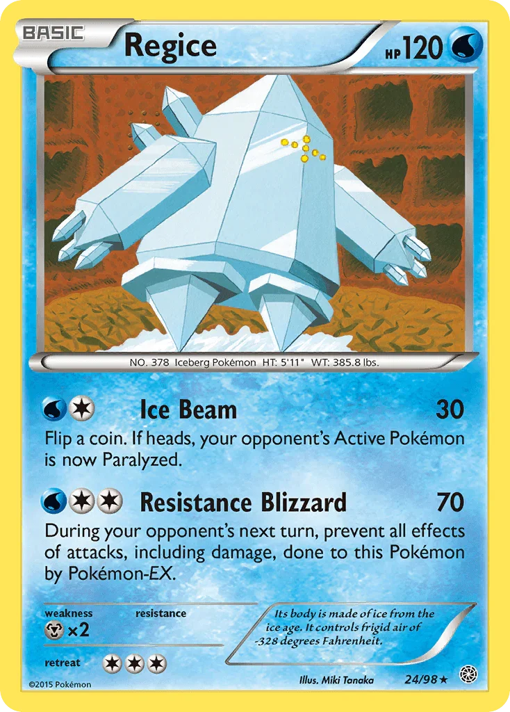 24, Metal[×2], Normal, Rare, Reverse Holofoil, Water, XY: Ancient Origins Regice (24/98) [XY: Ancient Origins] - Trading Card World