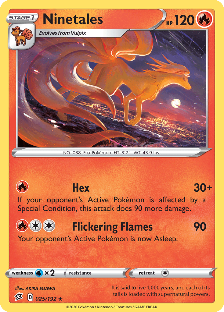 025, Fire, Normal, Rare, Reverse Holofoil, Sword & Shield: Rebel Clash, Water[×2] Ninetales (025/192) [Sword & Shield: Rebel Clash] - Trading Card World