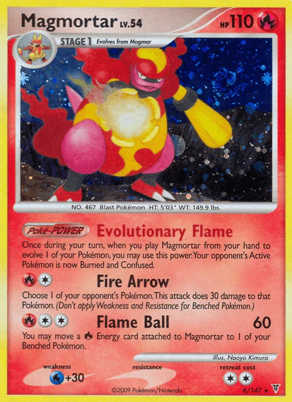 Fire, Holo Rare, Holofoil, Platinum: Supreme Victors, Reverse Holofoil, Water[+30] Magmortar (6/147) [Platinum: Supreme Victors] - Trading Card World
