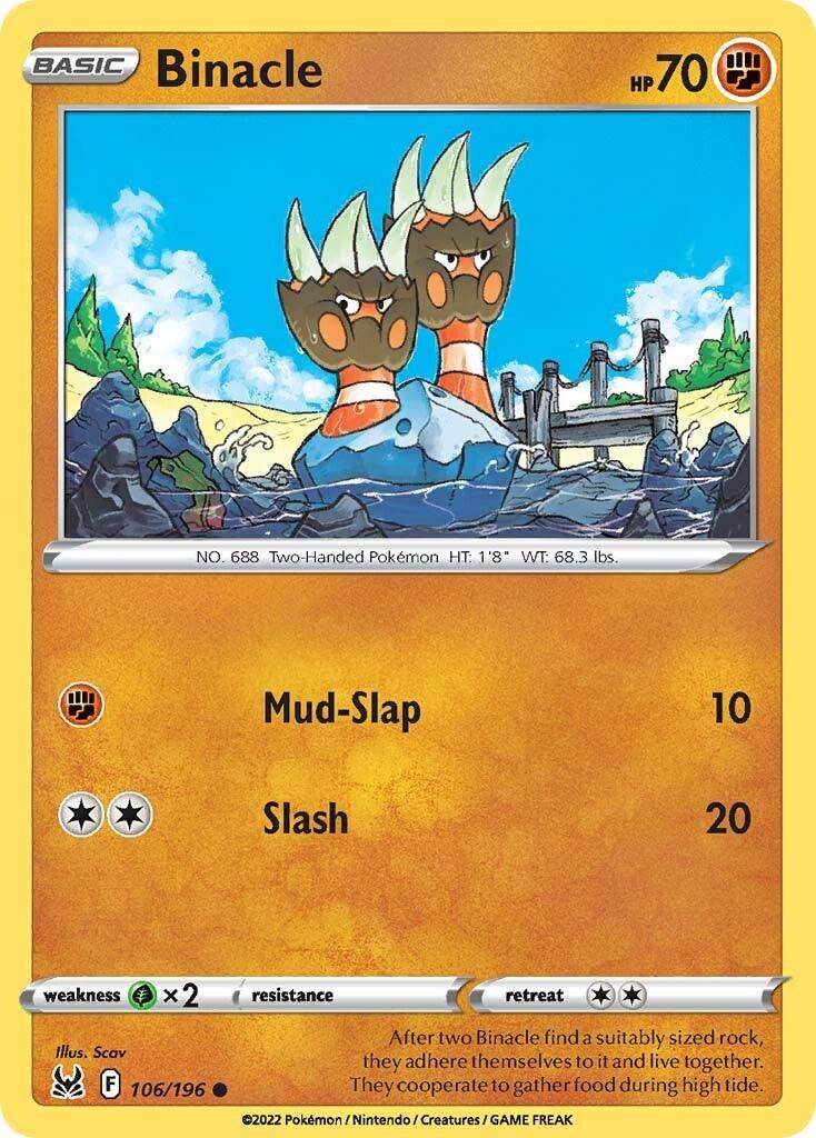 106, Common, Fighting, Grass [x2], Normal, Reverse Holofoil, Sword & Shield: Lost Origin Binacle (106/196) [Sword & Shield: Lost Origin] - Trading Card World