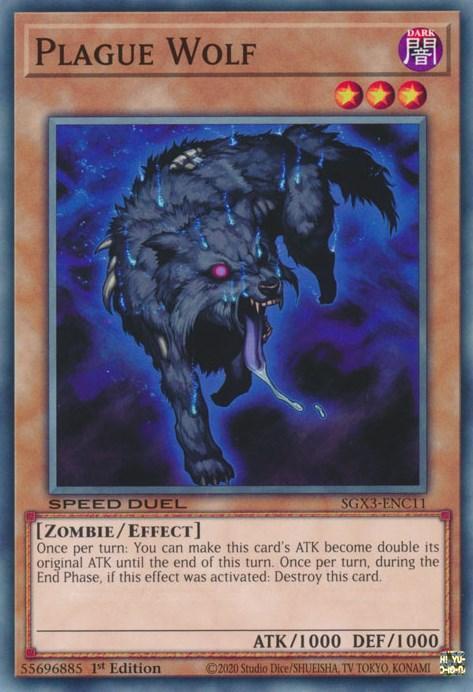 1st Edition, Common, Dark, Effect Monster, Speed Duel GX: Duelists of Shadows, Zombie Plague Wolf [SGX3-ENC11] Common - Trading Card World