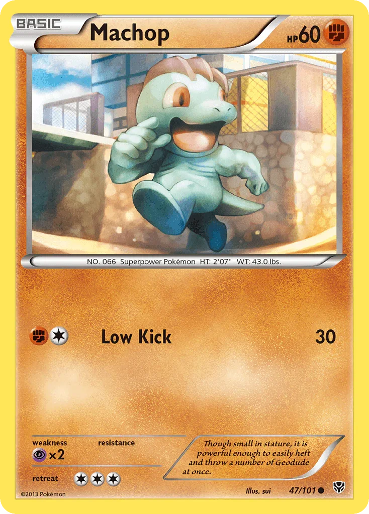 47, Black & White: Plasma Blast, Common, Fighting, Normal, Psychic[×2], Reverse Holofoil Machop (47/101) [Black & White: Plasma Blast] - Trading Card World