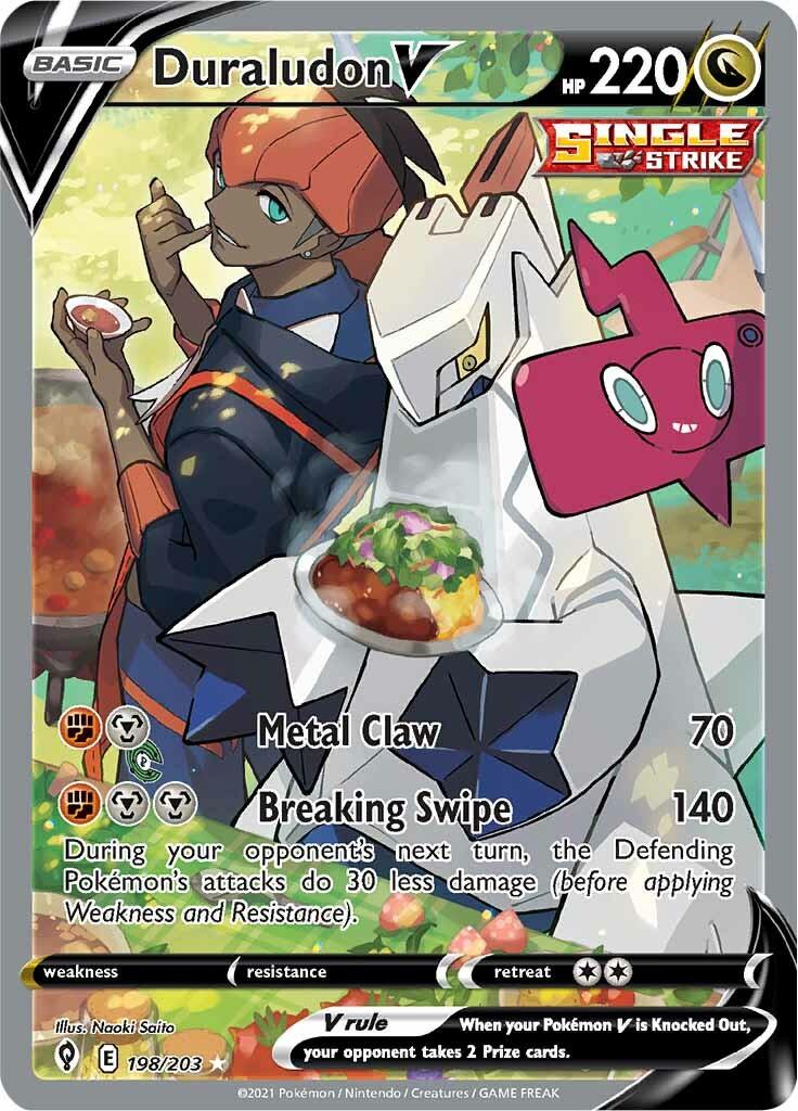 198, Dragon, Holofoil, Sword & Shield: Evolving Skies, Ultra Rare Duraludon V (198/203) (Alternate Art) [Sword & Shield: Evolving Skies] - Trading Card World