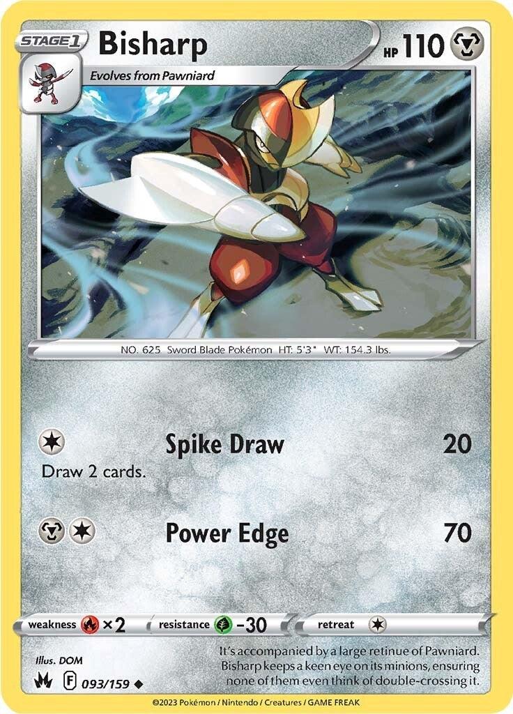 093, Fire [x2], Grass [-30], Metal, Normal, Reverse Holofoil, Sword & Shield: Crown Zenith, Uncommon Bisharp (093/159) [Sword & Shield: Crown Zenith] - Trading Card World
