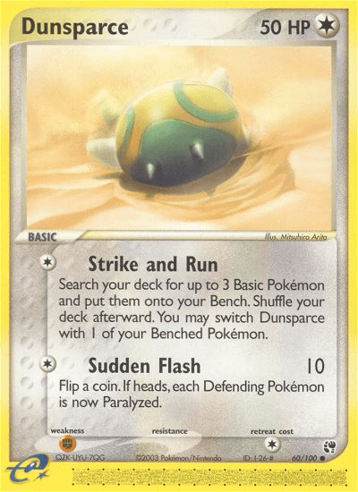 60, Colorless, Common, EX: Sandstorm, Fighting[×2], Normal, Reverse Holofoil Dunsparce (60/100) [EX: Sandstorm] - Trading Card World