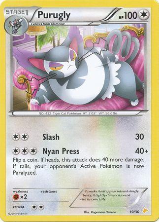19, Colorless, Fighting[×2], Normal, Promo, XY: Trainer Kit 3 - Pikachu Libre Purugly (19/30) [XY: Trainer Kit 3 - Pikachu Libre] - Trading Card World
