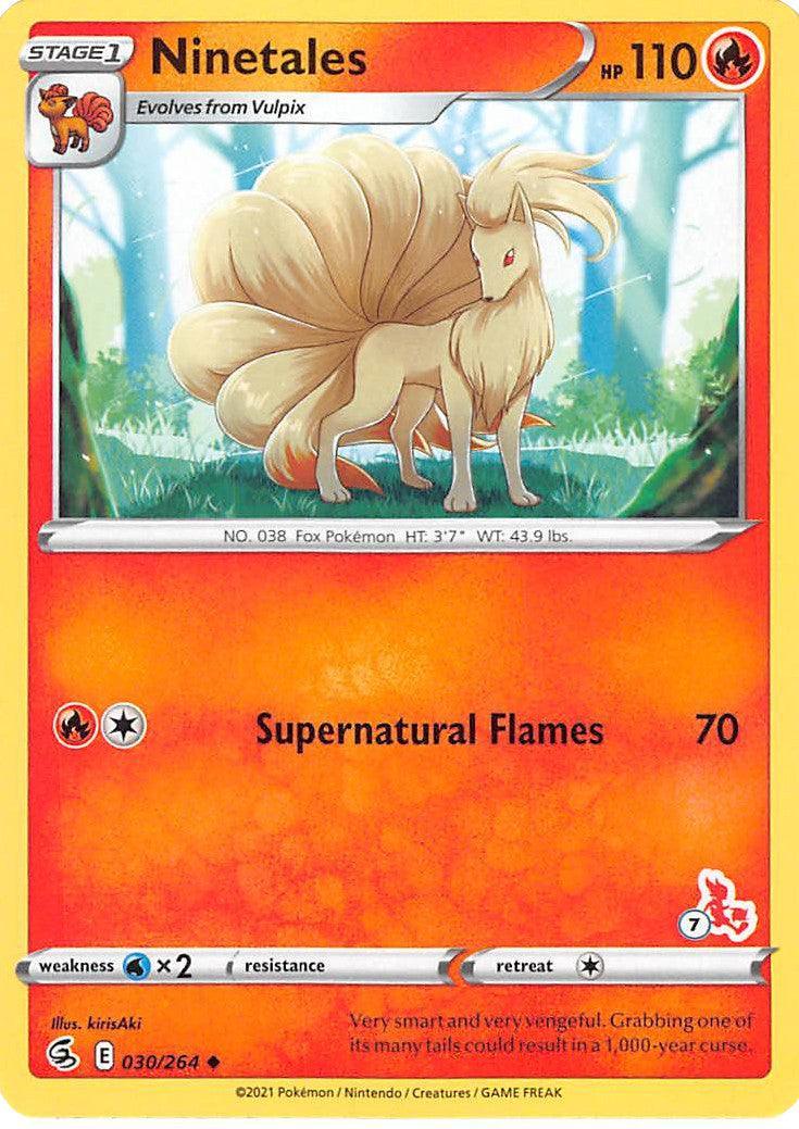 30, Battle Academy 2022, Fire, Normal, Uncommon, Water [x2] Ninetales (30/264) (Cinderace Stamp #7) [Battle Academy 2022] - Trading Card World