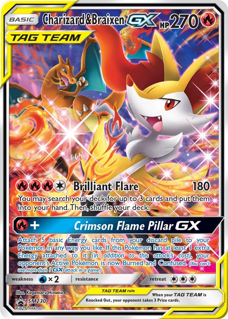 Black Star Promo, Fire, Holofoil, SM230, Sun & Moon: Black Star Promos, Water[×2] Charizard & Braixen GX (SM230) [Sun & Moon: Black Star Promos] - Trading Card World