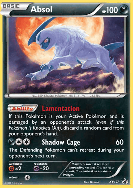 Darkness, Fighting[×2], Holofoil, Promo, Psychic[-20], XY178, XY: Black Star Promos Absol (XY178) [XY: Black Star Promos] - Trading Card World