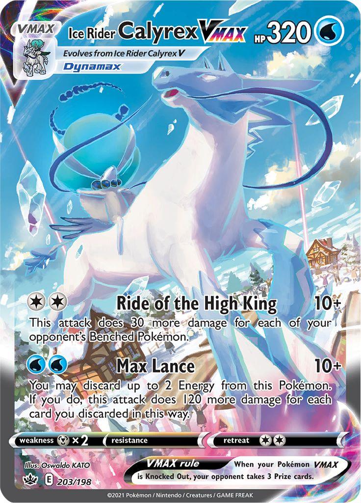 203, Holofoil, Metal [x2], Secret Rare, Sword & Shield: Chilling Reign, Water Ice Rider Calyrex VMAX (203/198) [Sword & Shield: Chilling Reign] - Trading Card World