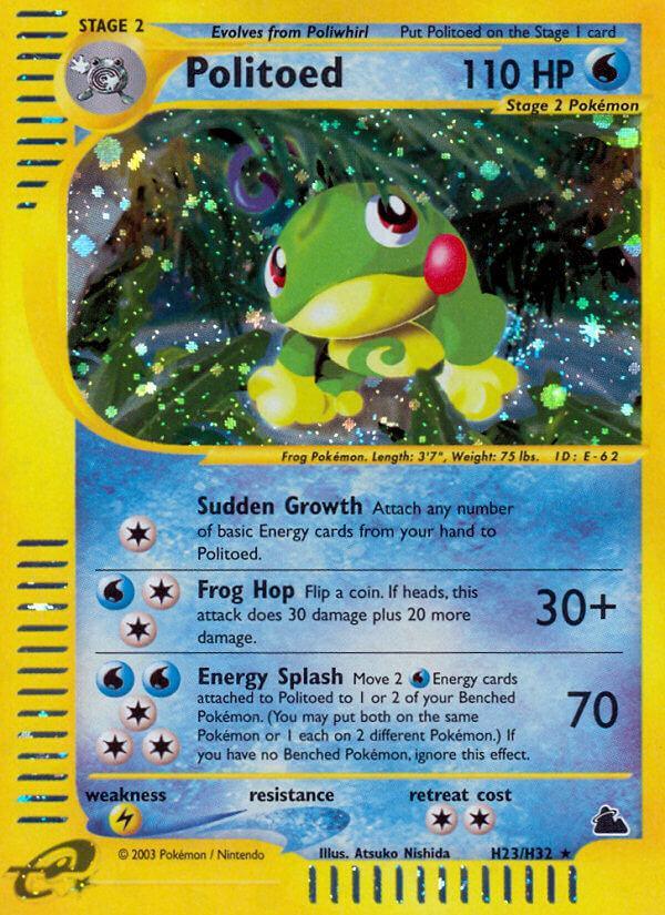 H23, Holo Rare, Holofoil, Lightning[×2], Reverse Holofoil, Skyridge, Water Politoed (H23/H32) [Skyridge] - Trading Card World