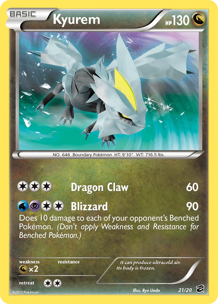 21, Black & White: Dragon Vault, Dragon, Dragon[×2], Holofoil, Secret Rare Kyurem (21/20) [Black & White: Dragon Vault] - Trading Card World