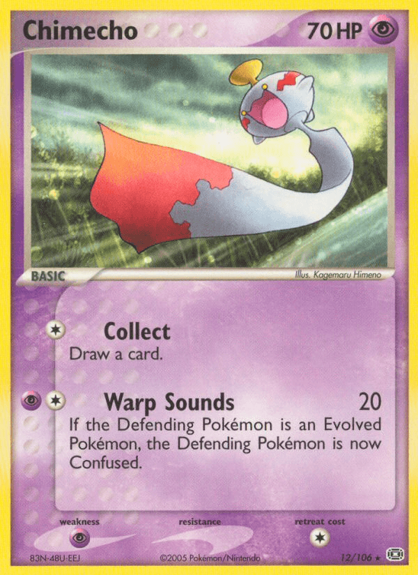 12, EX: Emerald, Normal, Psychic, Psychic[×2], Rare Chimecho (12/106) [EX: Emerald] - Trading Card World