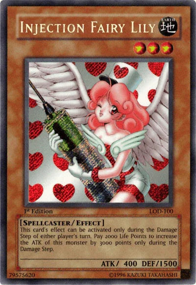 1st Edition, Earth, Effect Monster, Legacy of Darkness, Secret Rare, Spellcaster, Unlimited Injection Fairy Lily [LOD-100] Secret Rare - Trading Card World