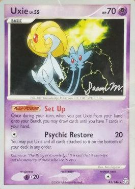 43, Normal, Psychic, Psychic[+20], Rare, World Championships 2009 Uxie LV.55 (43/146) (Queengar - Jason Martinez) [World Championships 2009] - Trading Card World