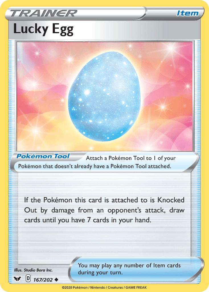 167, Item, Normal, Reverse Holofoil, Sword & Shield: Base Set, Uncommon Lucky Egg (167/202) [Sword & Shield: Base Set] - Trading Card World