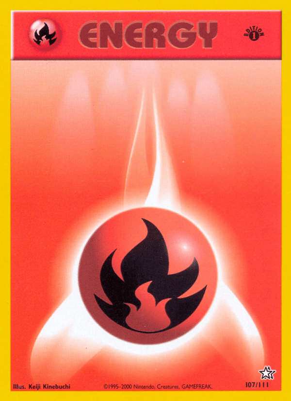 1st Edition Normal, Common, Fire, Neo Genesis 1st Edition Fire Energy (107/111) [Neo Genesis 1st Edition] - Trading Card World