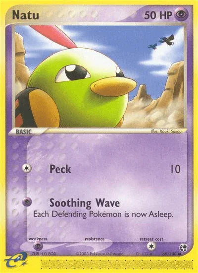 69, Common, EX: Sandstorm, Normal, Psychic, Psychic[×2], Reverse Holofoil Natu (69/100) [EX: Sandstorm] - Trading Card World