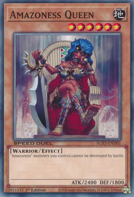1st Edition, Common, Earth, Effect Monster, Speed Duel GX: Duelists of Shadows, Warrior Amazoness Queen [SGX3-END01] Common - Trading Card World