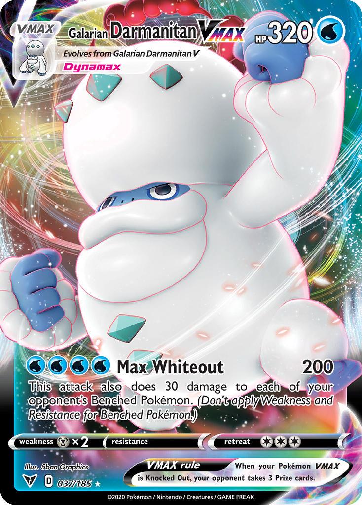 037, Holofoil, Metal[×2], Sword & Shield: Vivid Voltage, Ultra Rare, Water Galarian Darmanitan VMAX (037/185) [Sword & Shield: Vivid Voltage] - Trading Card World