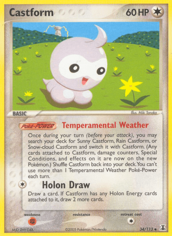 34, Colorless, EX: Delta Species, Fighting[×2], Normal, Uncommon Castform (34/113) [EX: Delta Species] - Trading Card World