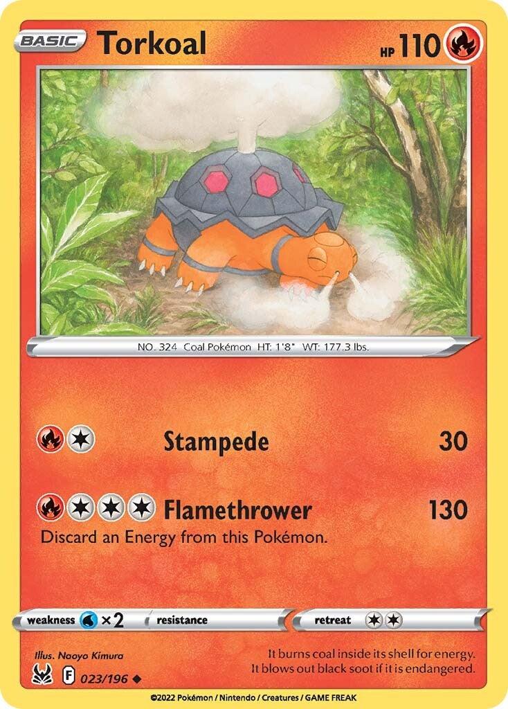 023, Fire, Normal, Reverse Holofoil, Sword & Shield: Lost Origin, Uncommon, Water [x2] Torkoal (023/196) [Sword & Shield: Lost Origin] - Trading Card World