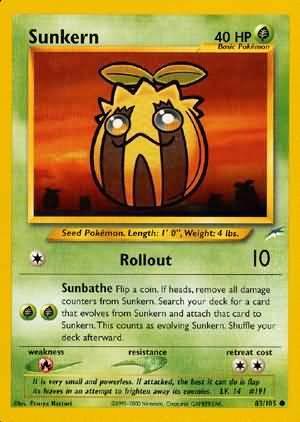 83, Common, Fire[×2], Grass, Neo Destiny Unlimited, Normal Sunkern (83/105) [Neo Destiny Unlimited] - Trading Card World