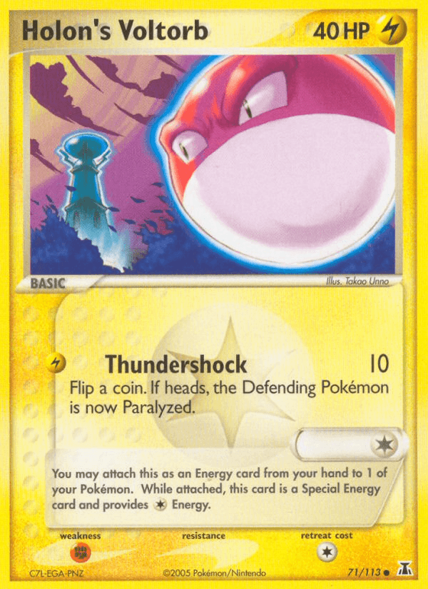 71, Common, EX: Delta Species, Fighting[×2], Lightning, Normal Holon's Voltorb (71/113) [EX: Delta Species] - Trading Card World