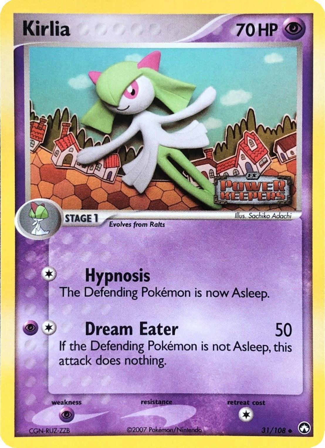 31, EX: Power Keepers, Psychic, Psychic[×2], Reverse Holofoil, Uncommon Kirlia (31/108) (Stamped) [EX: Power Keepers] - Trading Card World