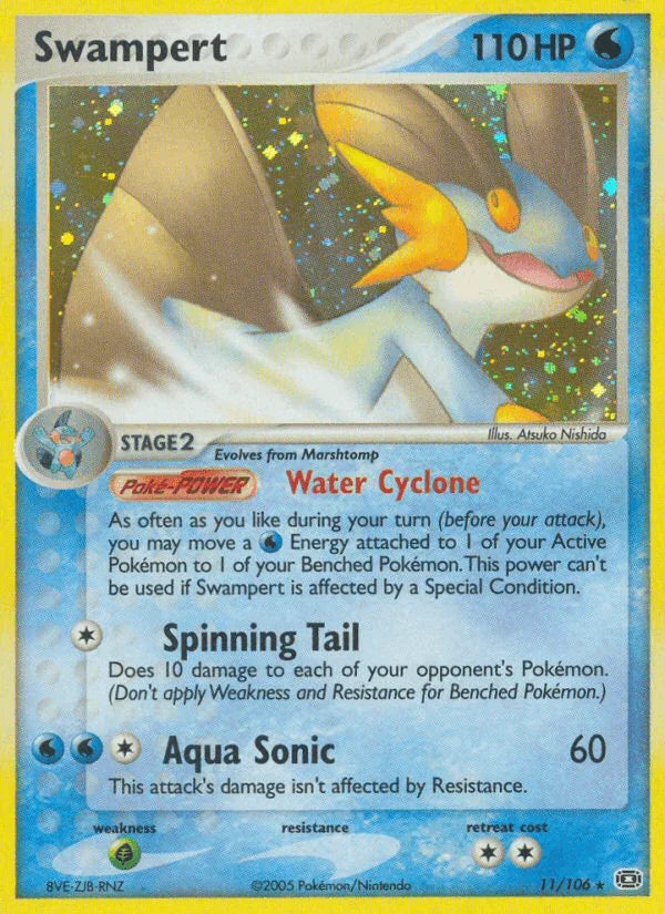 11, EX: Emerald, Grass[×2], Holo Rare, Holofoil, Water Swampert (11/106) [EX: Emerald] - Trading Card World