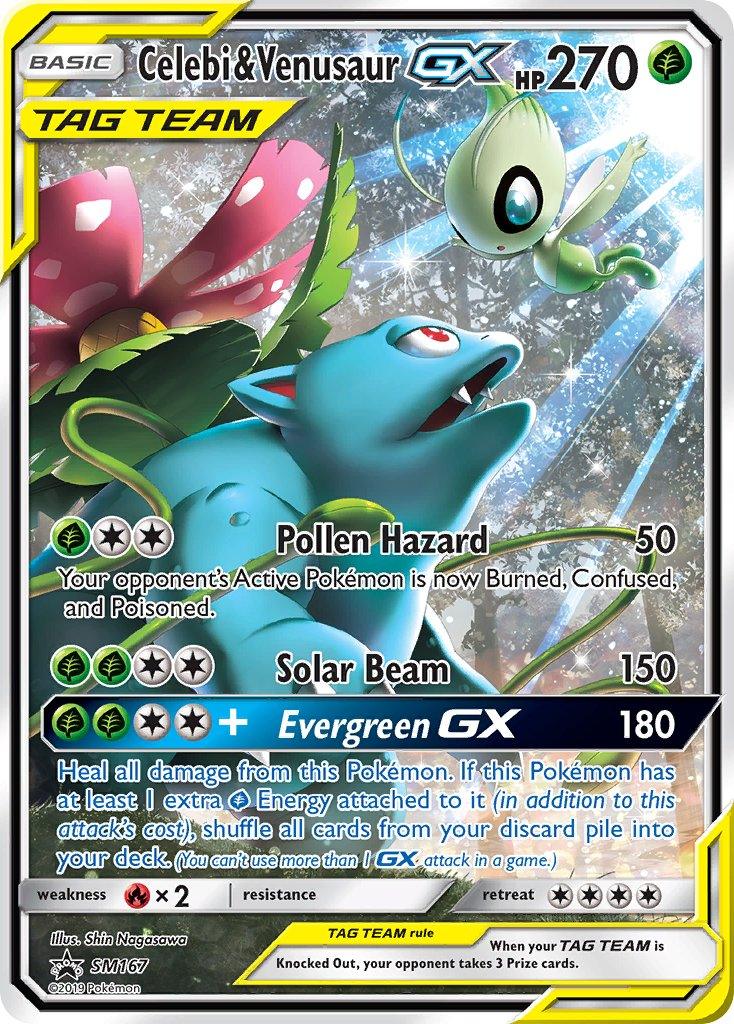 Black Star Promo, Fire[×2], Grass, Holofoil, SM167, Sun & Moon: Black Star Promos Celebi & Venusaur GX (SM167) [Sun & Moon: Black Star Promos] - Trading Card World