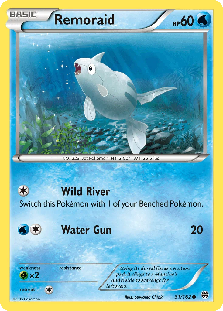 31, Common, Grass[×2], Normal, Reverse Holofoil, Water, XY: BREAKthrough Remoraid (31/162) [XY: BREAKthrough] - Trading Card World