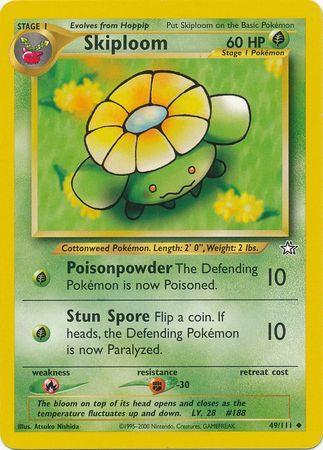 49, Fighting[-30], Fire[×2], Grass, Neo Genesis Unlimited, Normal, Uncommon Skiploom (49/111) [Neo Genesis Unlimited] - Trading Card World