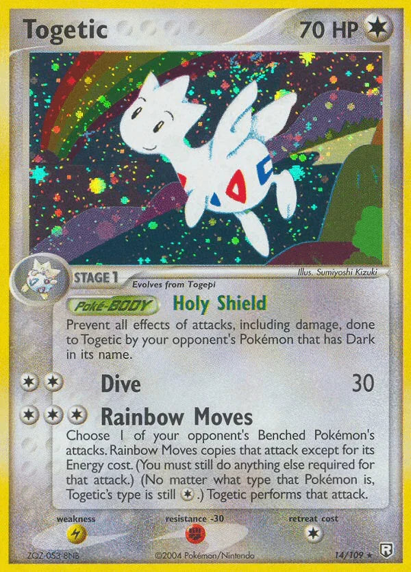 14, Colorless, EX: Team Rocket Returns, Fighting[-30], Holo Rare, Holofoil, Lightning[×2] Togetic (14/109) [EX: Team Rocket Returns] - Trading Card World