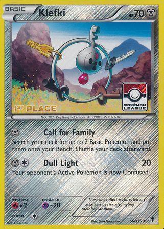 66, Fire[×2], Metal, Promo, Psychic[-20], Reverse Holofoil, XY: Phantom Forces Klefki (66/119) (League Promo 1st Place) [XY: Phantom Forces] - Trading Card World