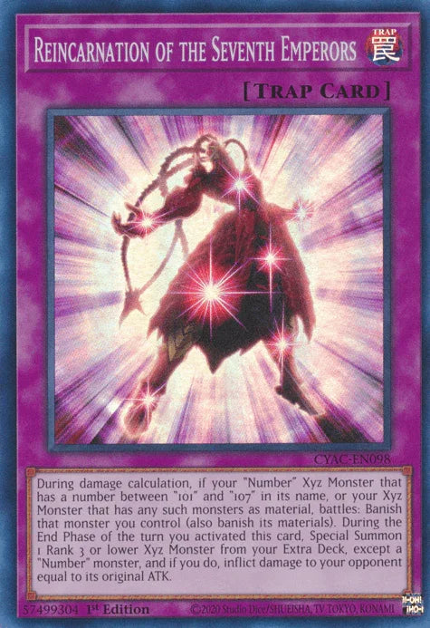 1st Edition, Cyberstorm Access, Normal Trap, Super Rare, Trap Reincarnation of the Seventh Emperors [CYAC-EN098] Super Rare - Trading Card World