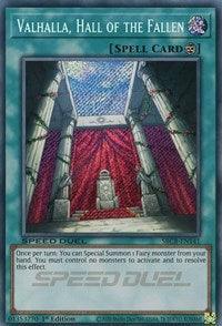 1st Edition, Continuous Spell, Secret Rare, Speed Duel: Battle City Box, Spell Valhalla, Hall of the Fallen (Secret) [SBCB-EN141] Secret Rare - Trading Card World