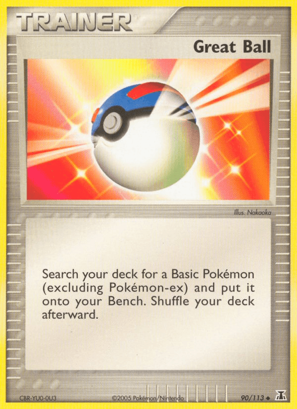 90, EX: Delta Species, Item, Normal, Uncommon Great Ball (90/113) [EX: Delta Species] - Trading Card World