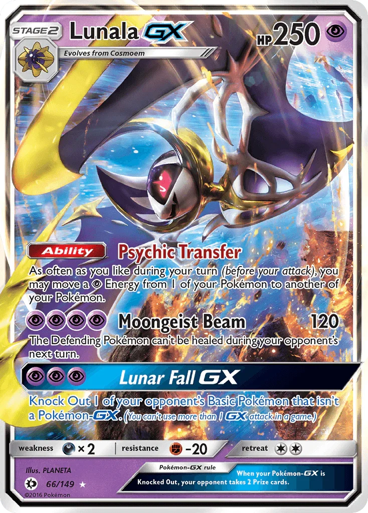 66, Darkness[×2], Fighting[-20], Holofoil, Psychic, Sun & Moon: Base Set, Ultra Rare Lunala GX (66/149) [Sun & Moon: Base Set] - Trading Card World