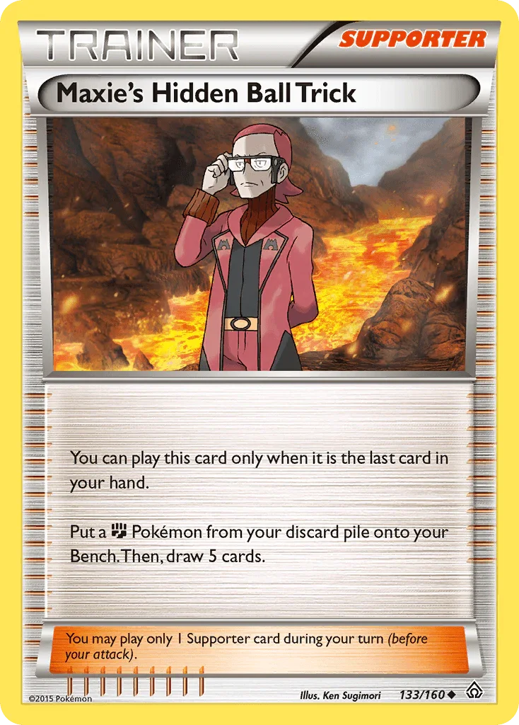 133, Normal, Reverse Holofoil, Supporter, Uncommon, XY: Primal Clash Maxie's Hidden Ball Trick (133/160) [XY: Primal Clash] - Trading Card World
