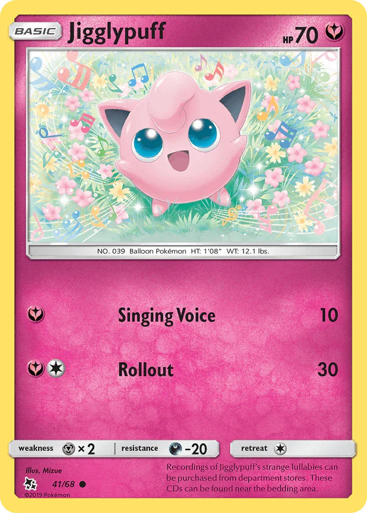 41, Common, Darkness[-20], Fairy, Metal[×2], Normal, Reverse Holofoil, Sun & Moon: Hidden Fates Jigglypuff (41/68) [Sun & Moon: Hidden Fates] - Trading Card World